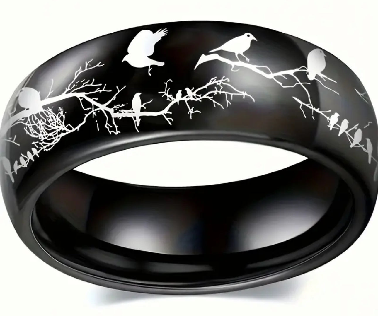 Black Stainless Steel Bird Rings