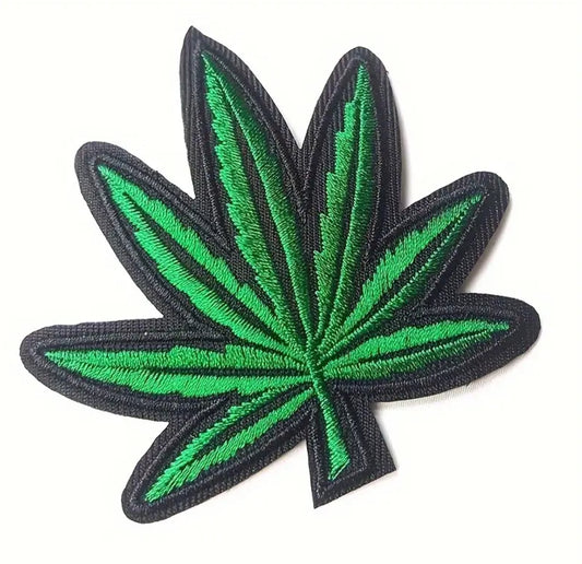 420 Cannabis Leaf Embroidered Patch (3 x 3.25 inches)