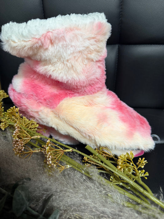 Pink Tie Dye- Slippers-Size M 7-8
