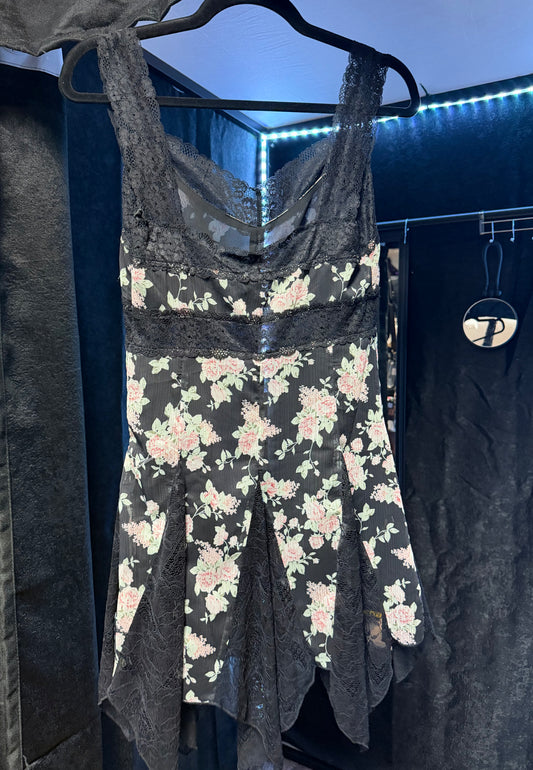 Dollskill- Gothic Floral Slip Dress- Size Small