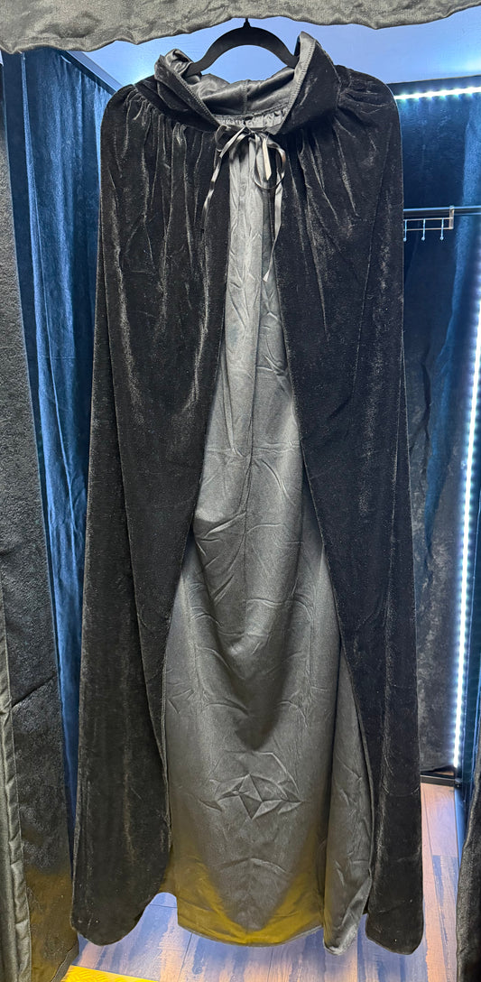 Black Velvet Cloak- One Size