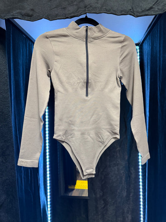 OQQ- Tan/Brown Bodysuit- Size Small