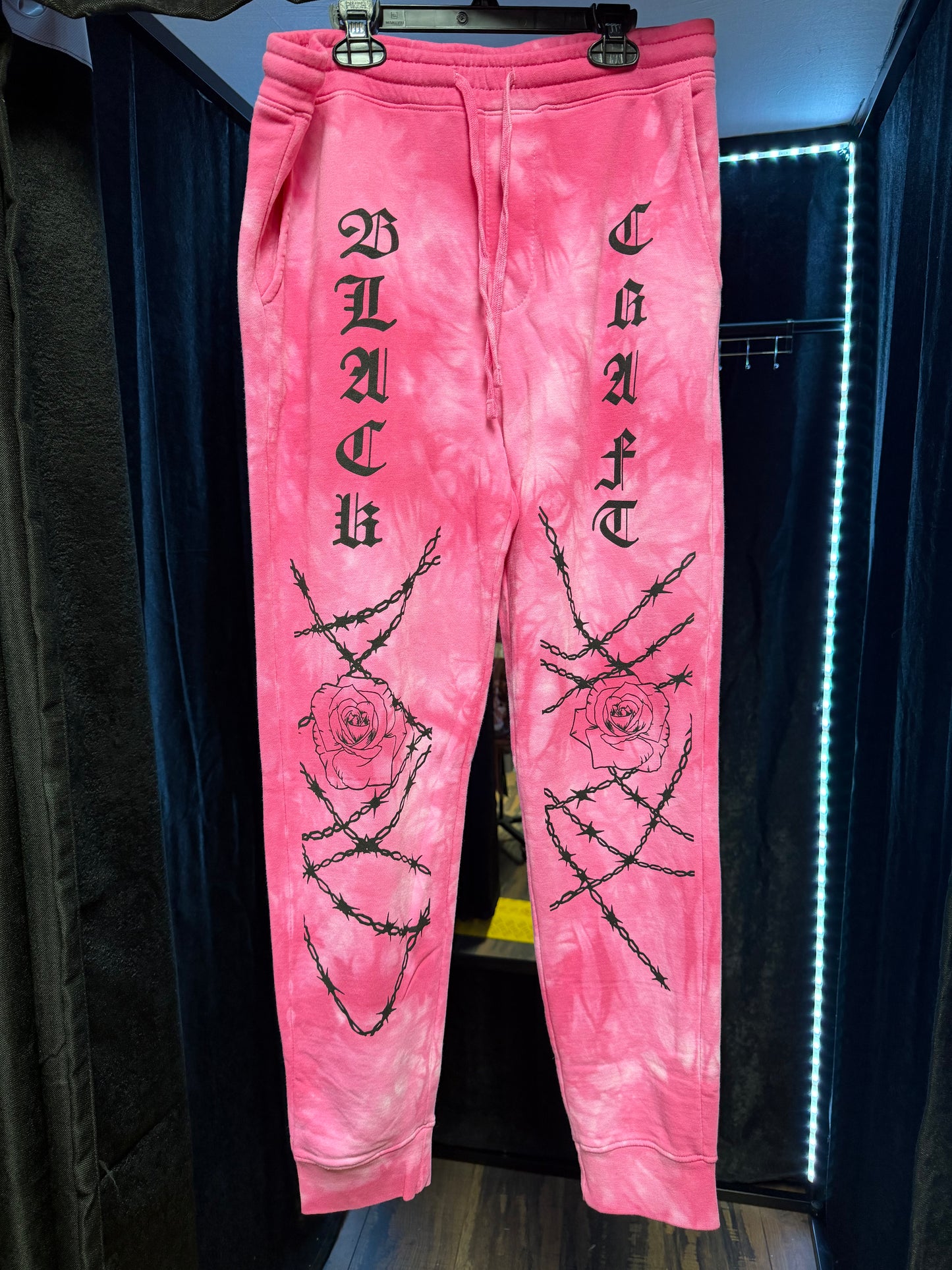 Authentic Blackcraft- Pink Tie Dye Rose Sweatpants- Size Med