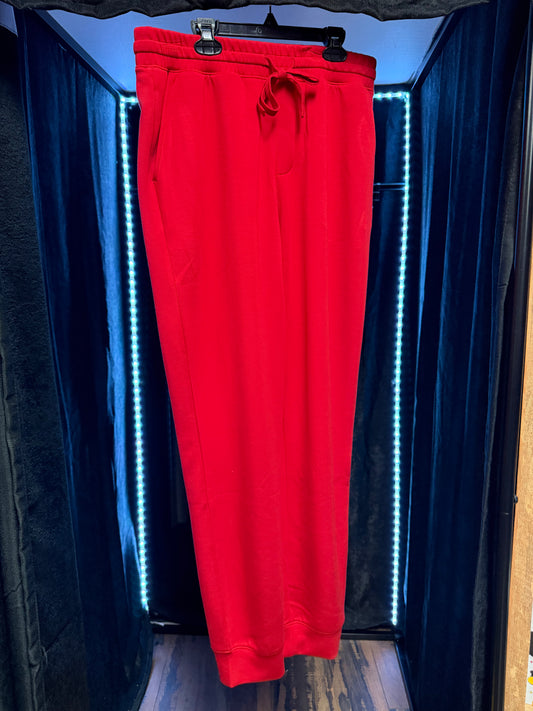 Lularoe- Red Boyfriend Joggers- Size S (Oversized)