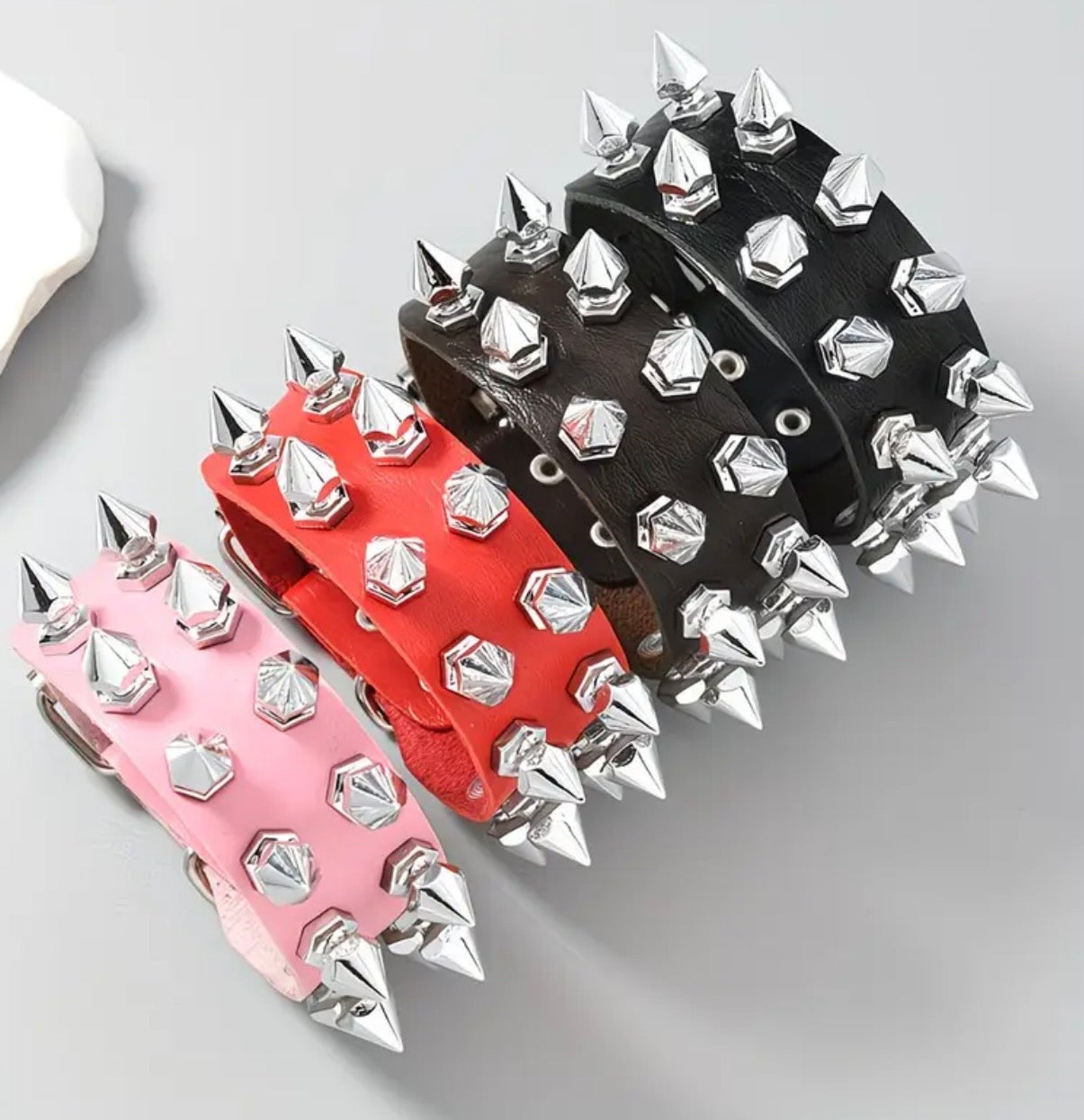 Cone Spiked Buckle Bracelets