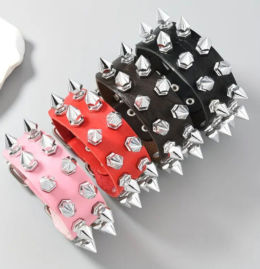 Cone Spiked Buckle Bracelets
