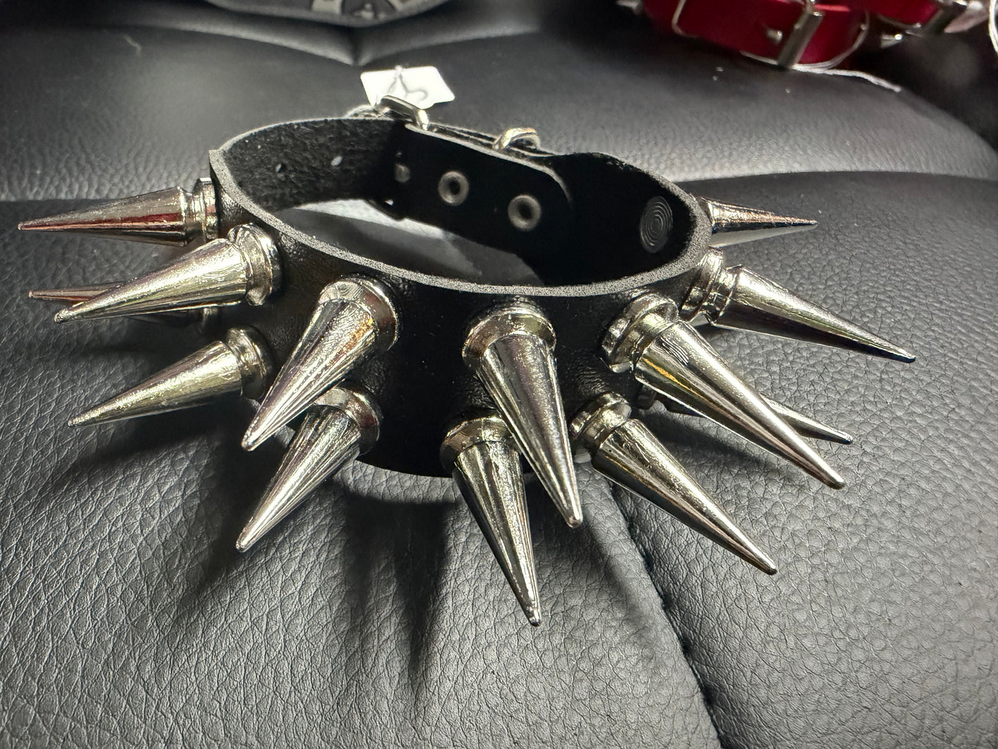 Black Long Spike Buckle Bracelet