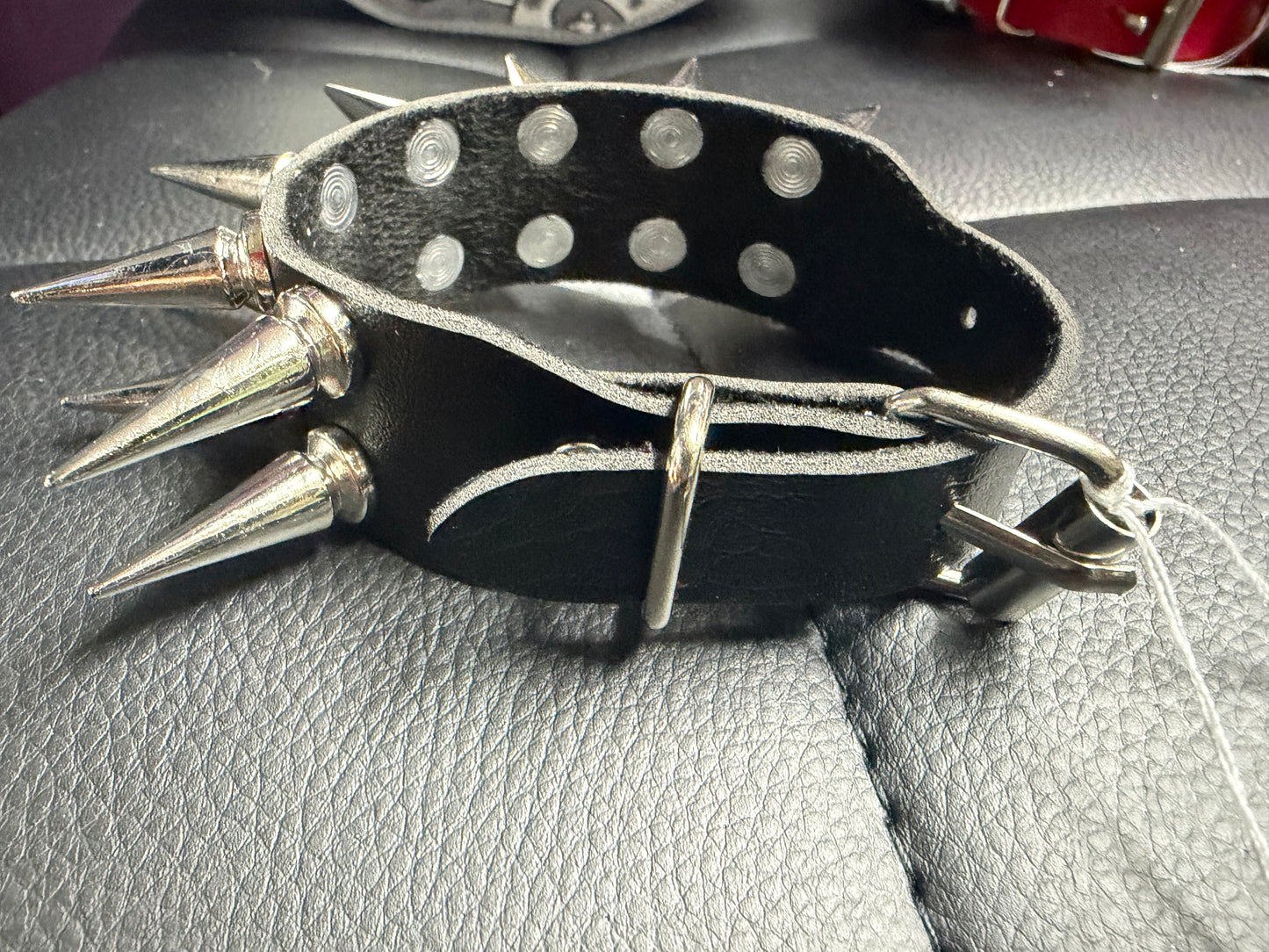 Black Long Spike Buckle Bracelet