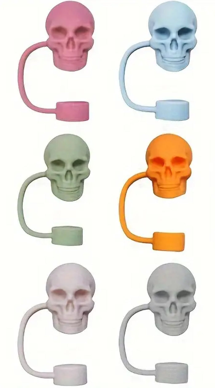 Silicone Skull Straw Toppers