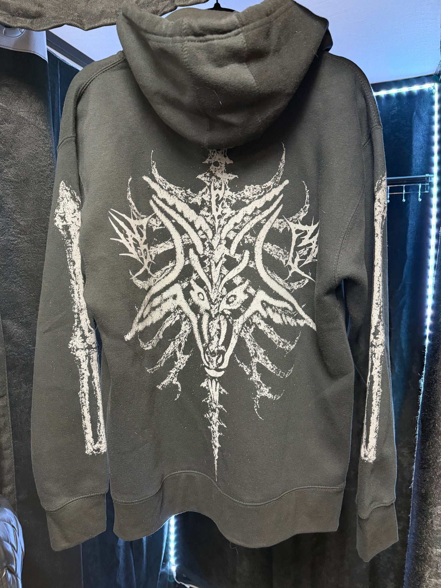 Authentic Blackcraft Baphomet Skeleton Zip-up Hoodie