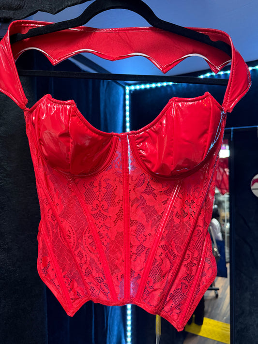 Dollskill- Trick N' Treatz - Vampire Red Corset Top- XXL