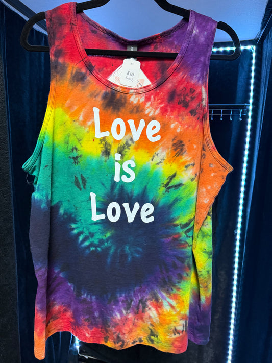 Love Is Love Tie Dye Tank- Size L