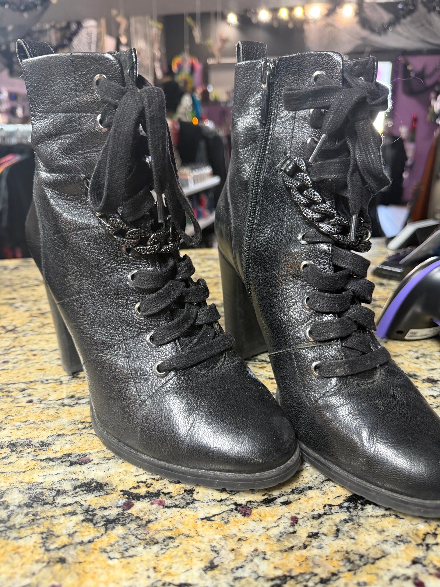 PRELOVED- Karl Lagerfeld Lace Up Boots- Size 9