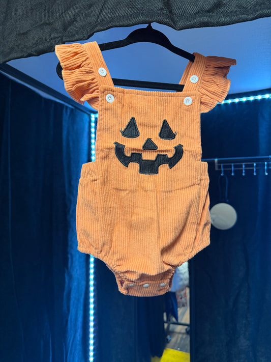 Corduroy Pumpkin Romper- Size 3-6 months- #LILBAT10