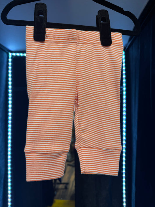 Carters Pumpkin Butt Striped Leggings- 3 months- #LILBAT6