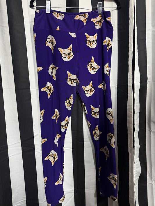 Lularoe Tall & Curvy Cat & Glasses Leggings