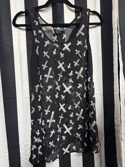Royal Bones Cross Flowy Tank- Size M
