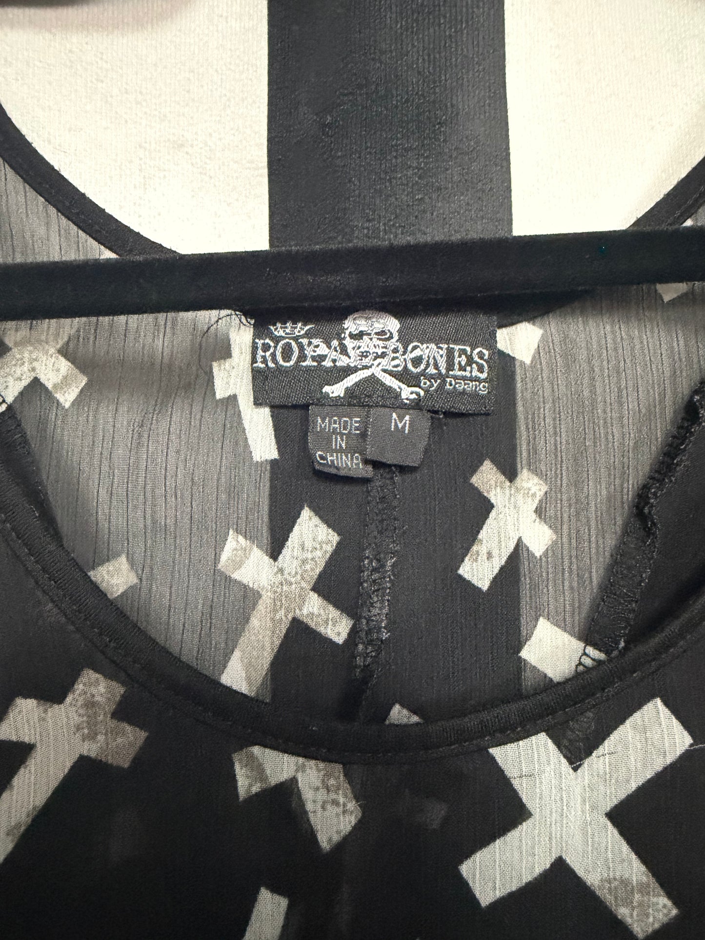 Royal Bones Cross Flowy Tank- Size M