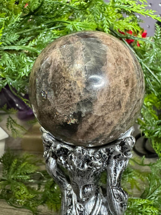 Black Moonstone Visioning Sphere — 60 mm