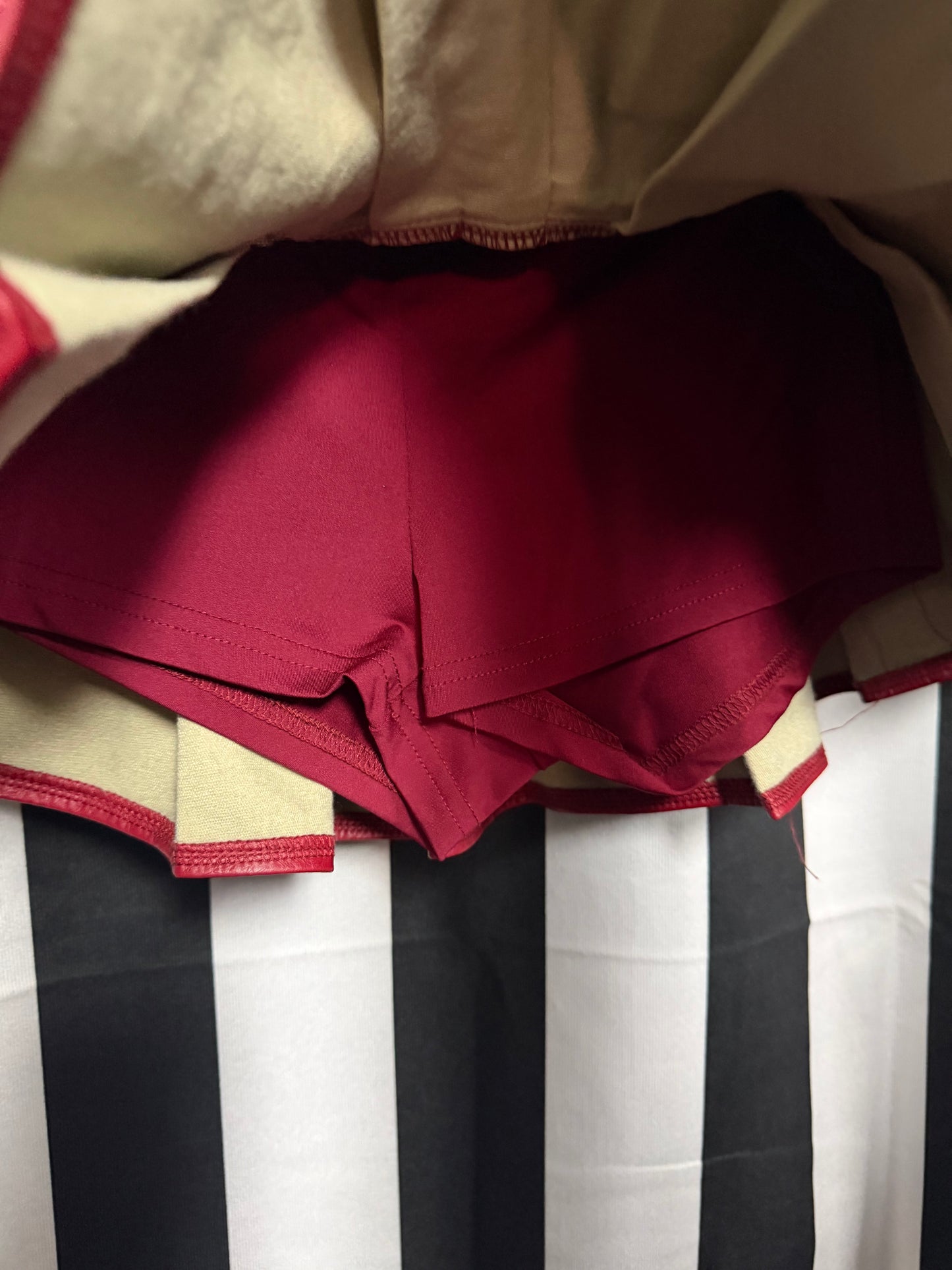 Edikted Red Faux Leather Mini Skirt- XS