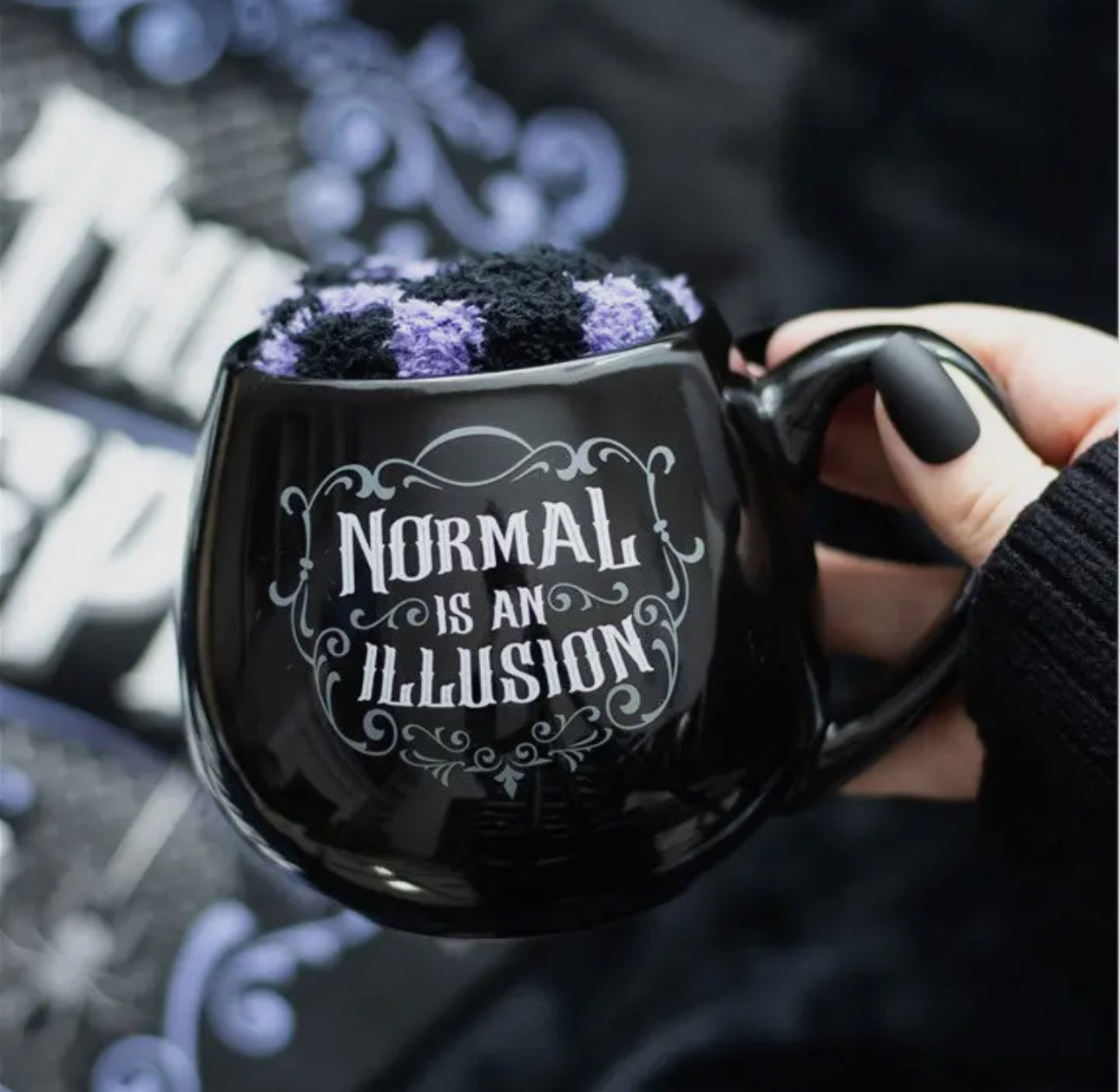 Normal Is an Illusion Gothic and Mug and Socks Set