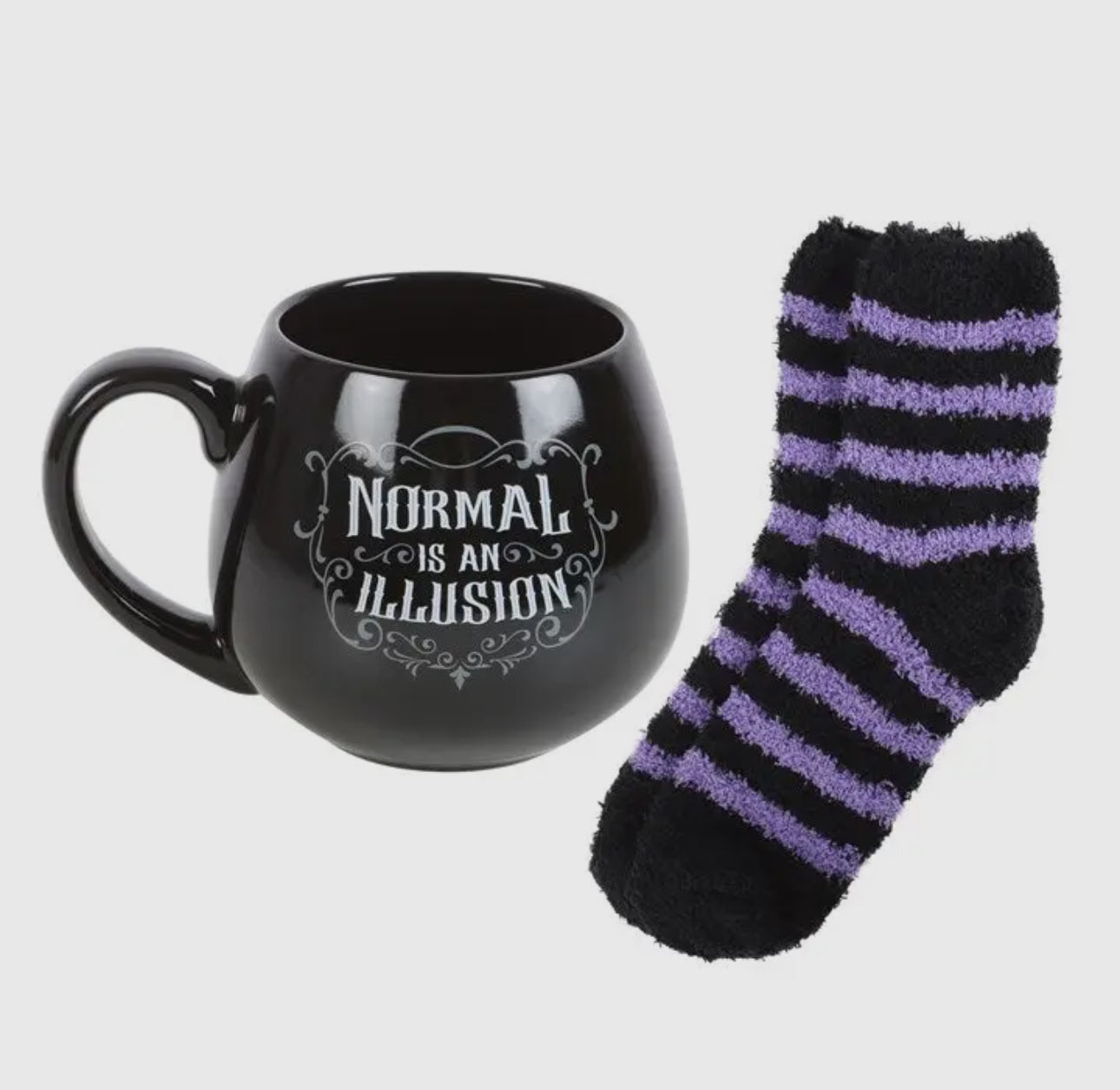 Normal Is an Illusion Gothic and Mug and Socks Set