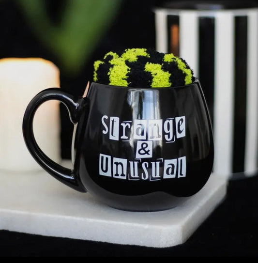 Strange and Unusual Gothic Mug with Socks