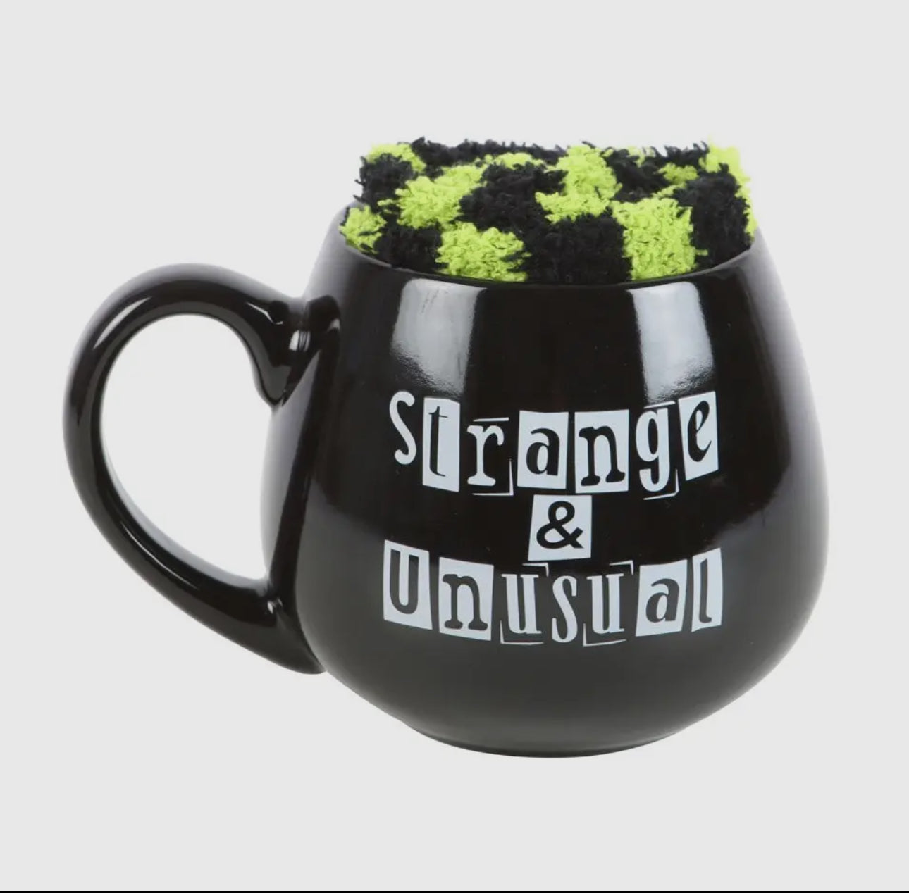 Strange and Unusual Gothic Mug with Socks