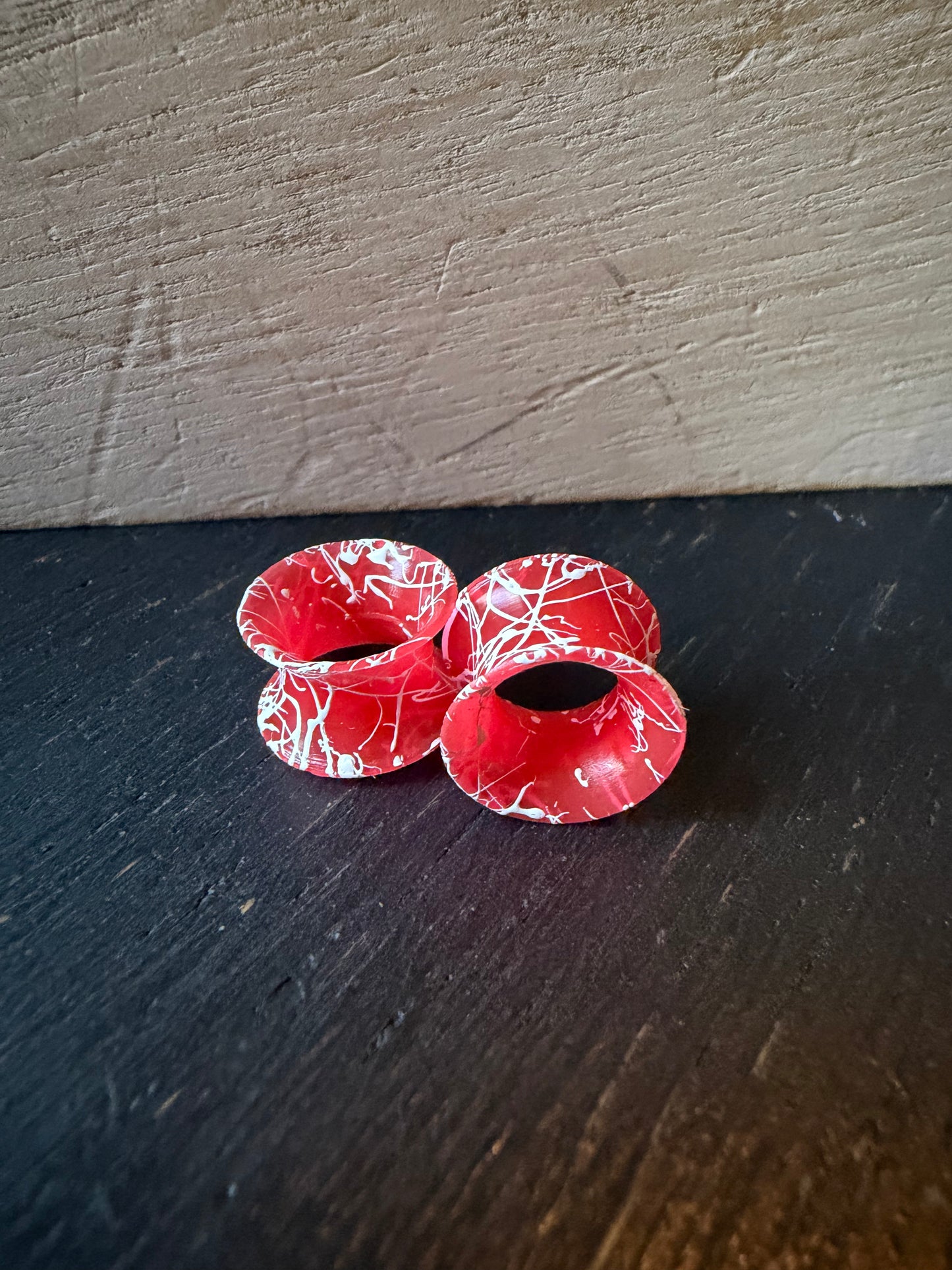 Red Graffiti Flexible Silicone Tunnel Plugs