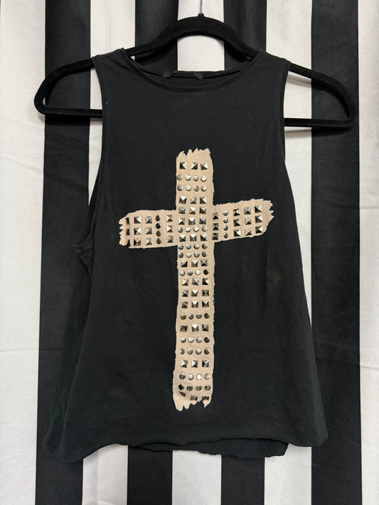 Studded Cross Sleeveless Shirt