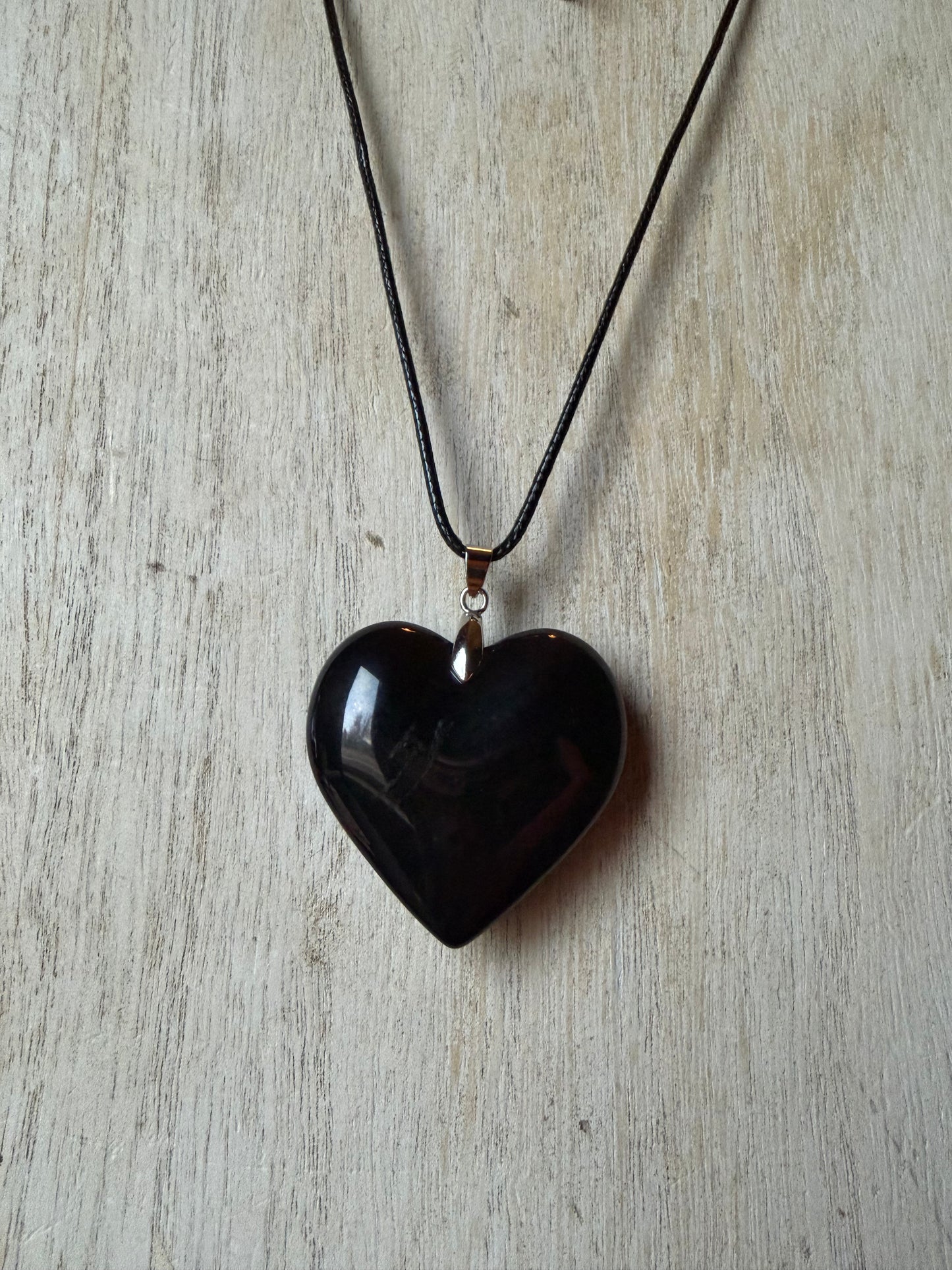 Big Black Heart Necklace