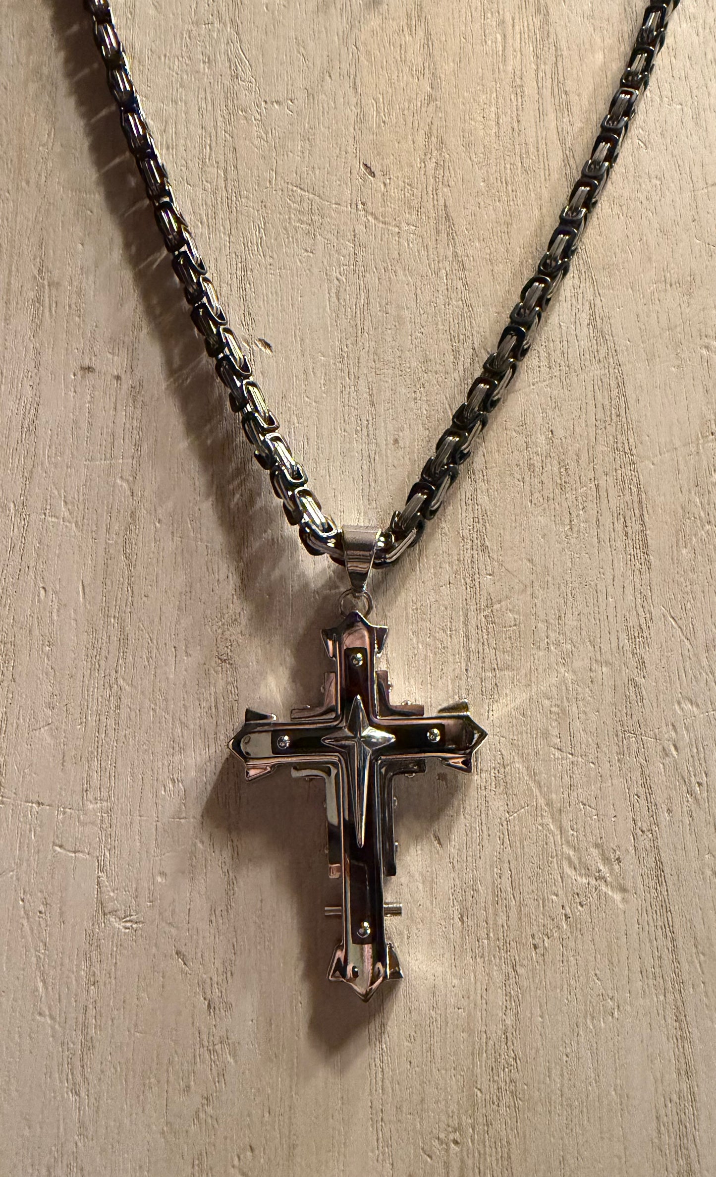 Stainless Steel Heavy Duty Chain Cross Necklace
