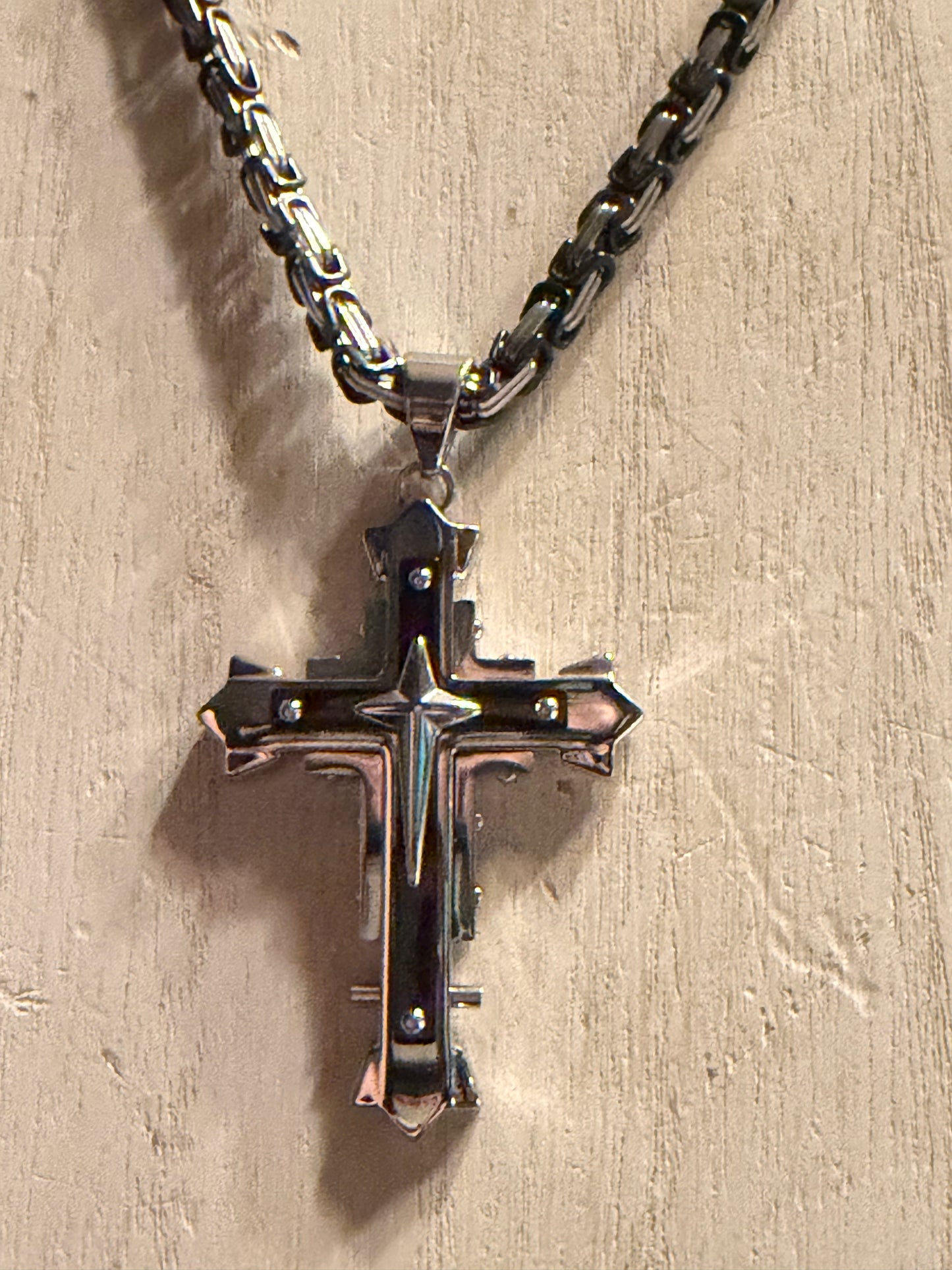 Stainless Steel Heavy Duty Chain Cross Necklace