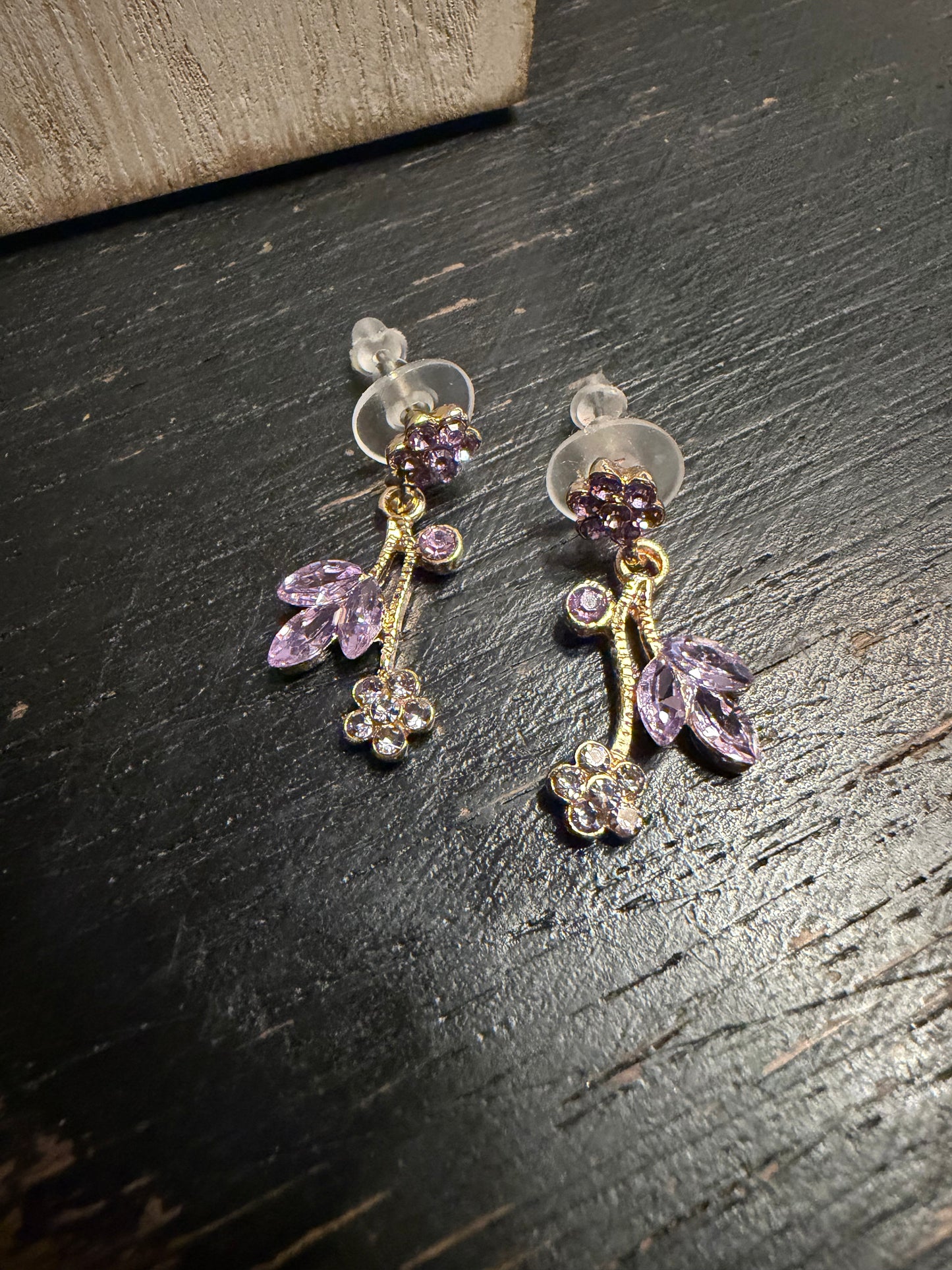 Lavender Crystal Vine Necklace Earrings and Bracelet Set