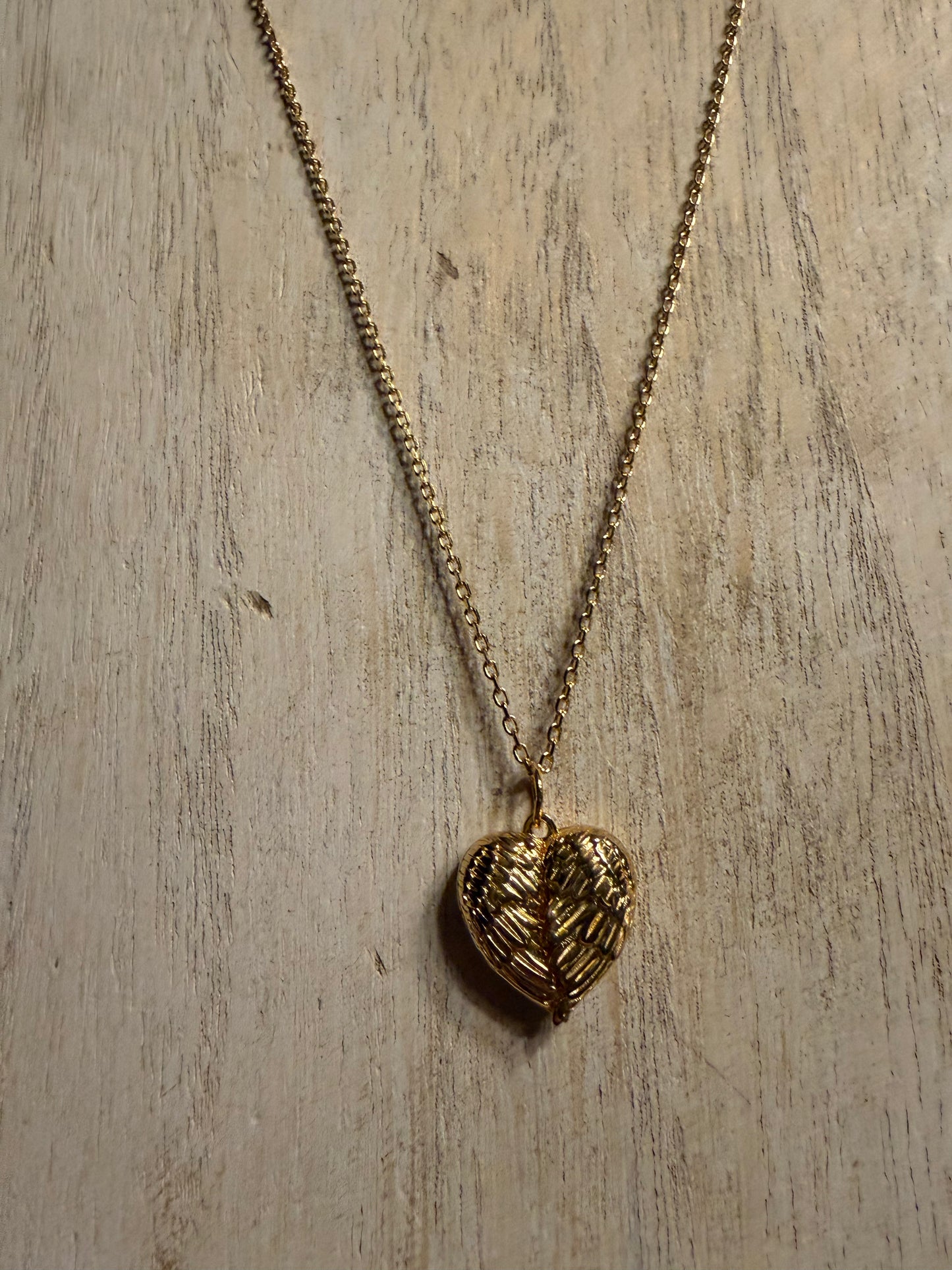 .925 Sterling Silver Gold Wings Locket