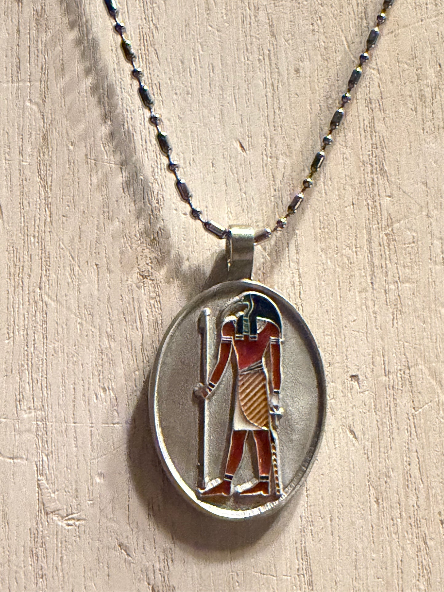 Stainless Steel Egyptian Toth Moon God Necklace