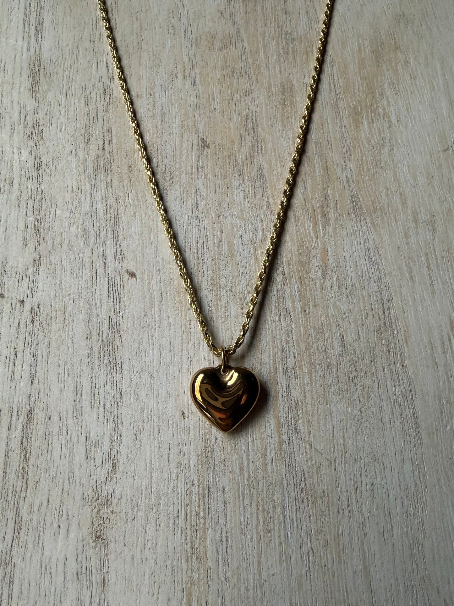 .925 Sterling Silver Gold Bubble Heart Necklace