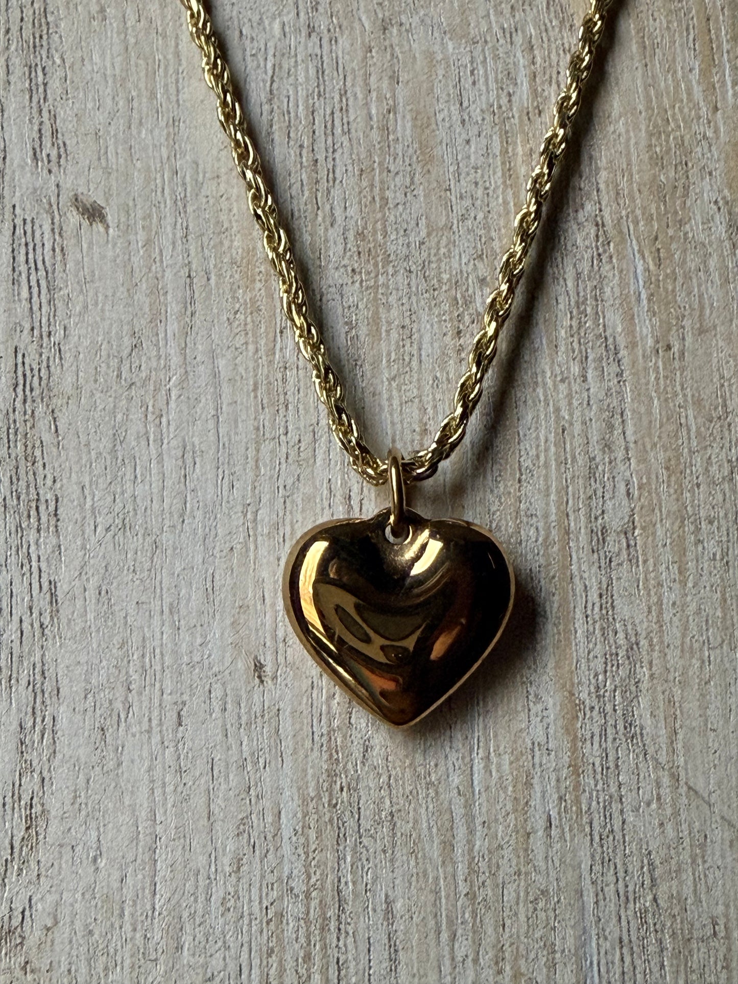 .925 Sterling Silver Gold Bubble Heart Necklace