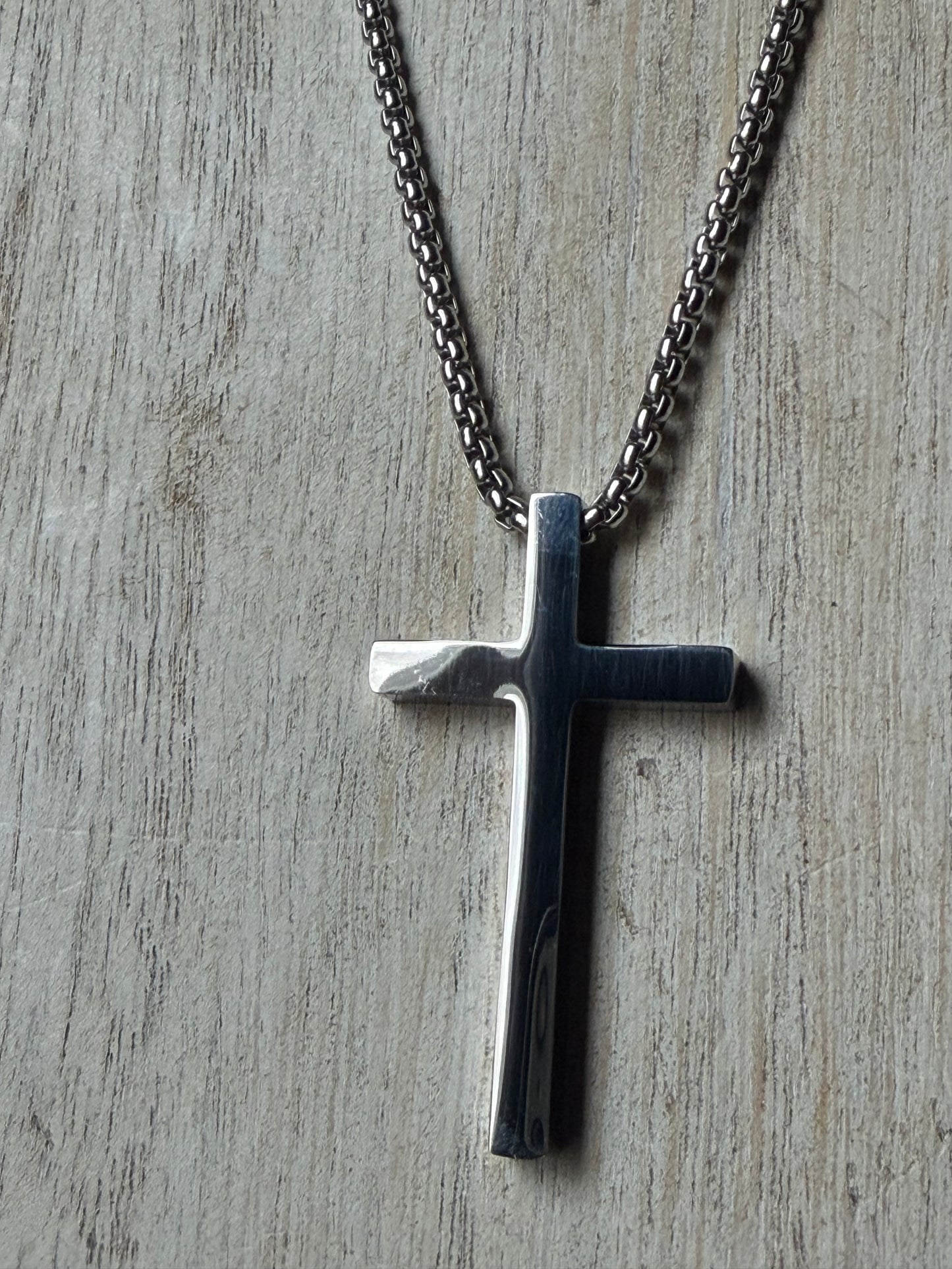 Stainless Steel Larger Thick Cross Necklace