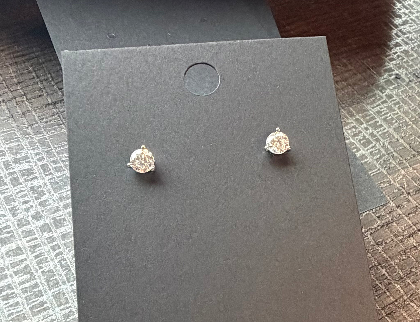 .925 Sterling Silver Classic Round 4 mm CZ Earrings