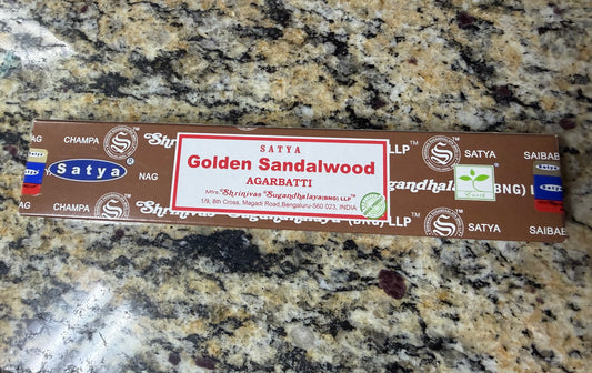 Satya Incense — Golden Sandalwood (Box of 15)