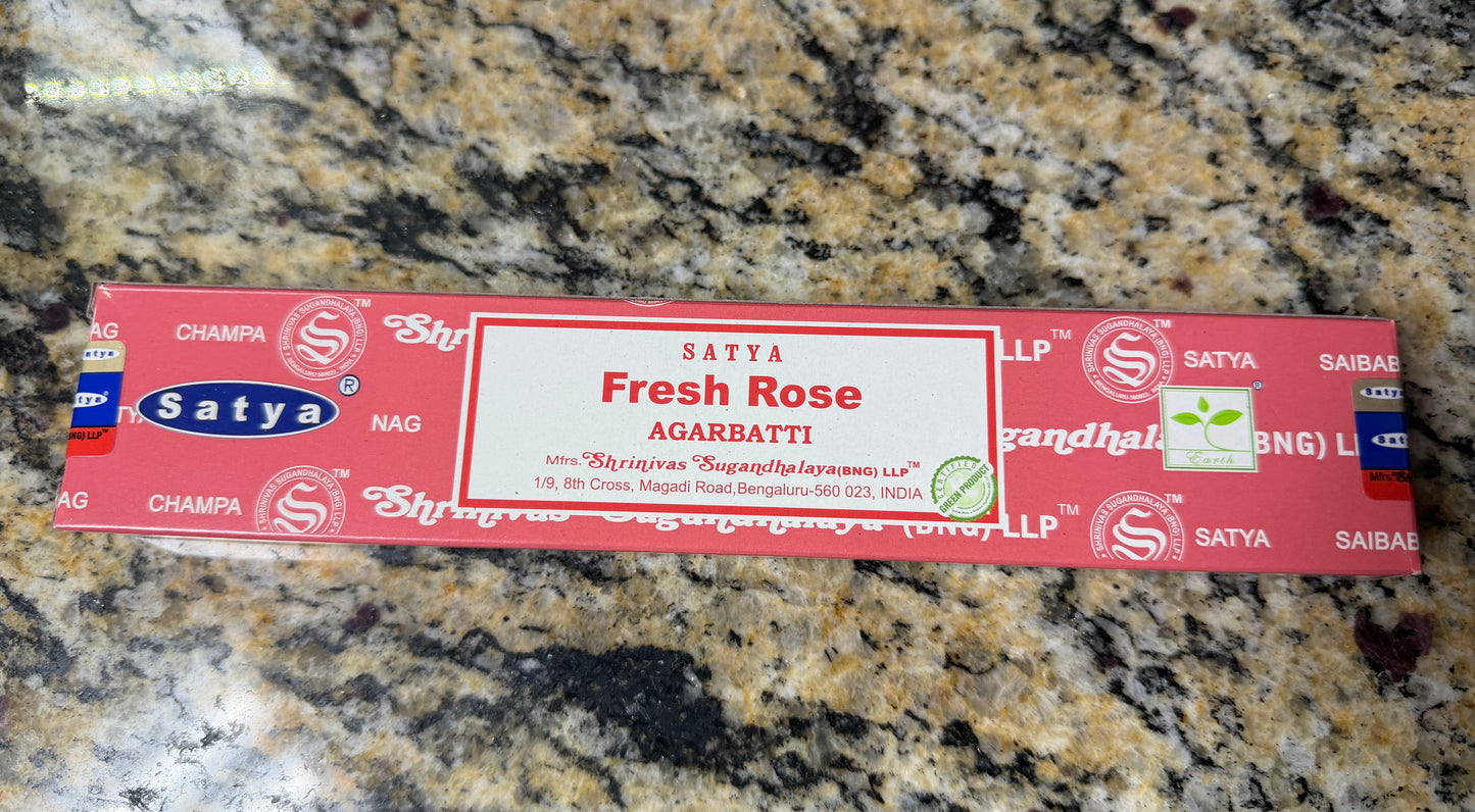 Satya Incense — Fresh Rose (Box of 15)