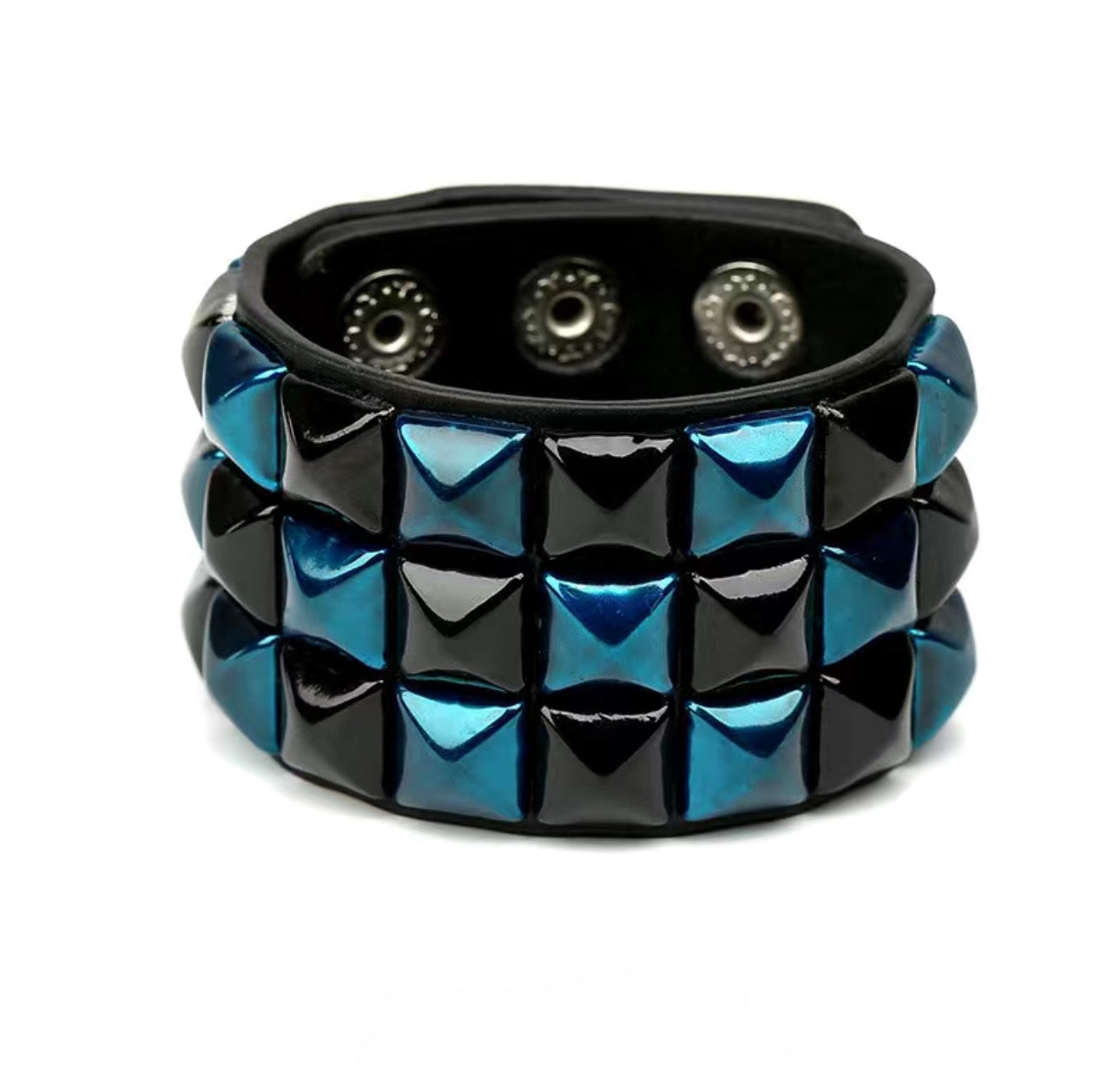 Punk Studded PU Leather Snap Bracelets