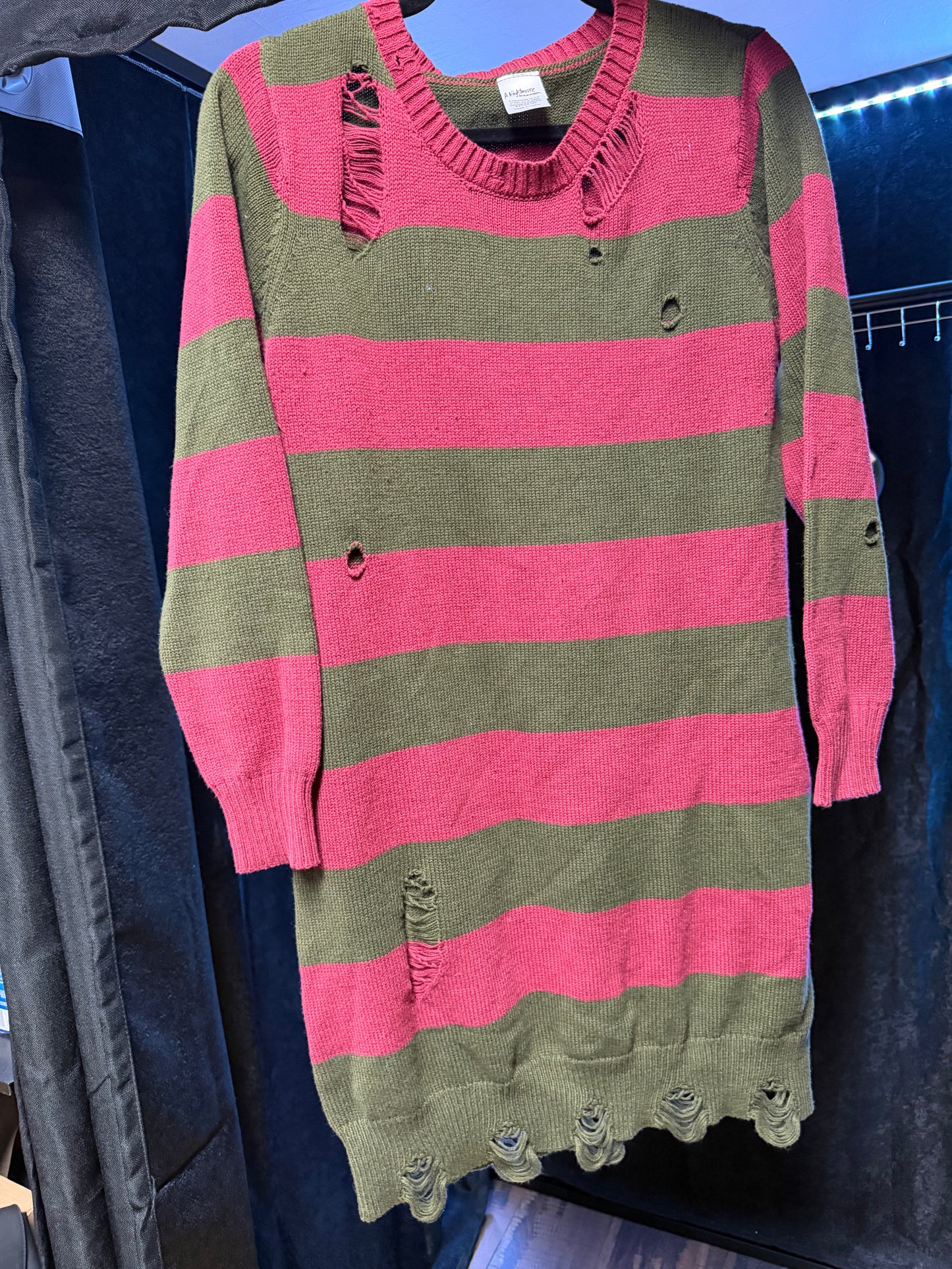 Nightmare on Elm St Freddy Sweater Dress- Size Large