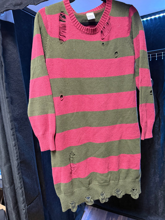 Nightmare on Elm St Freddy Sweater Dress- Size Large