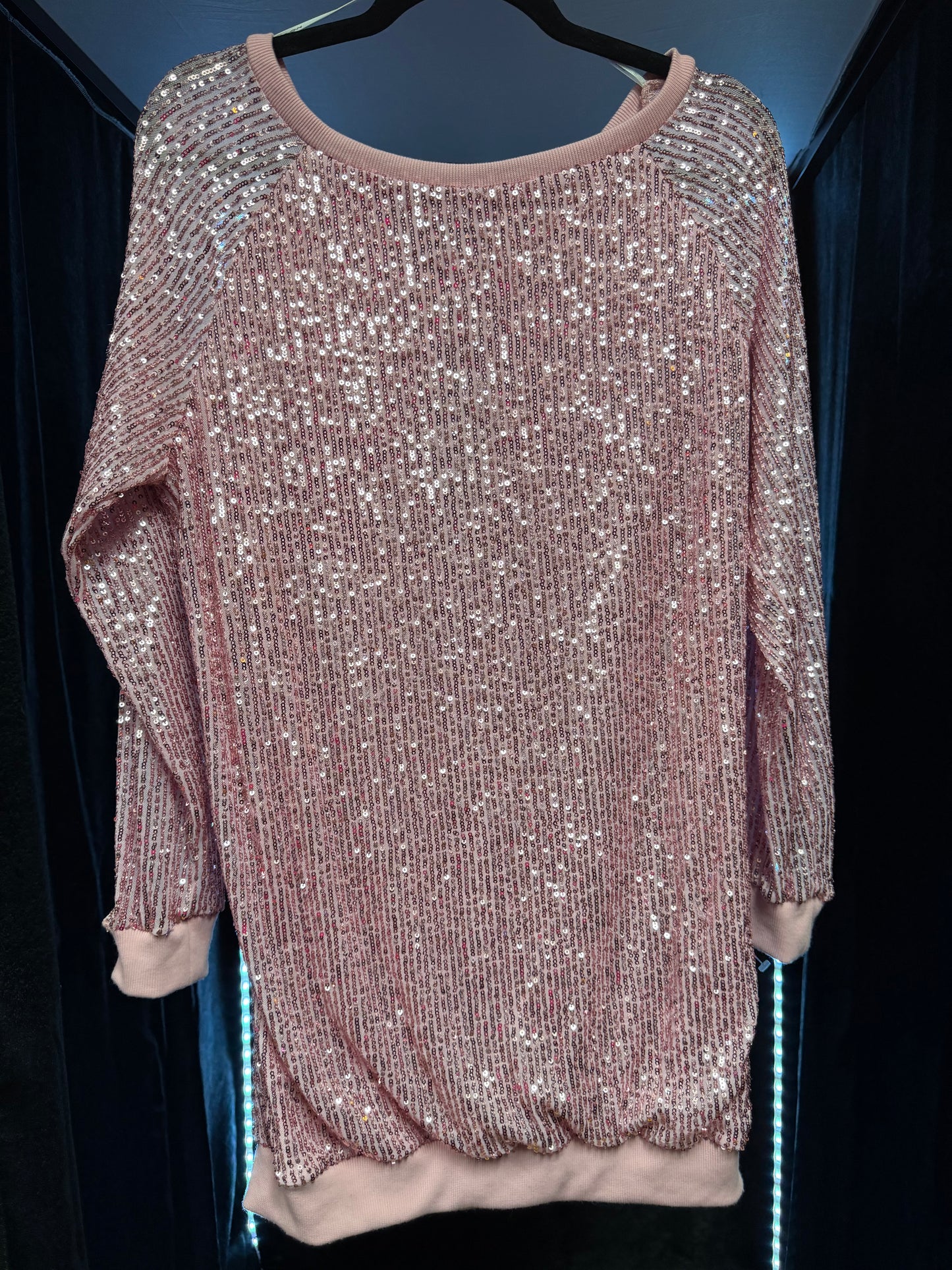 Oversized Pink Sequin-Tunic/Dress-Size Small- NWT