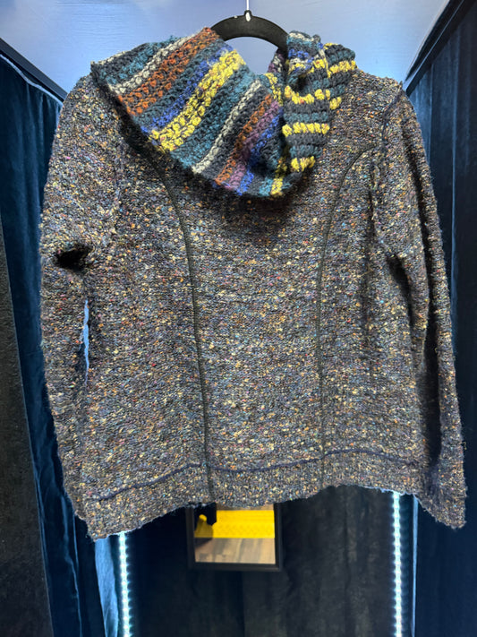 Unique Attached Scarf Zip-Up- Size Large?
