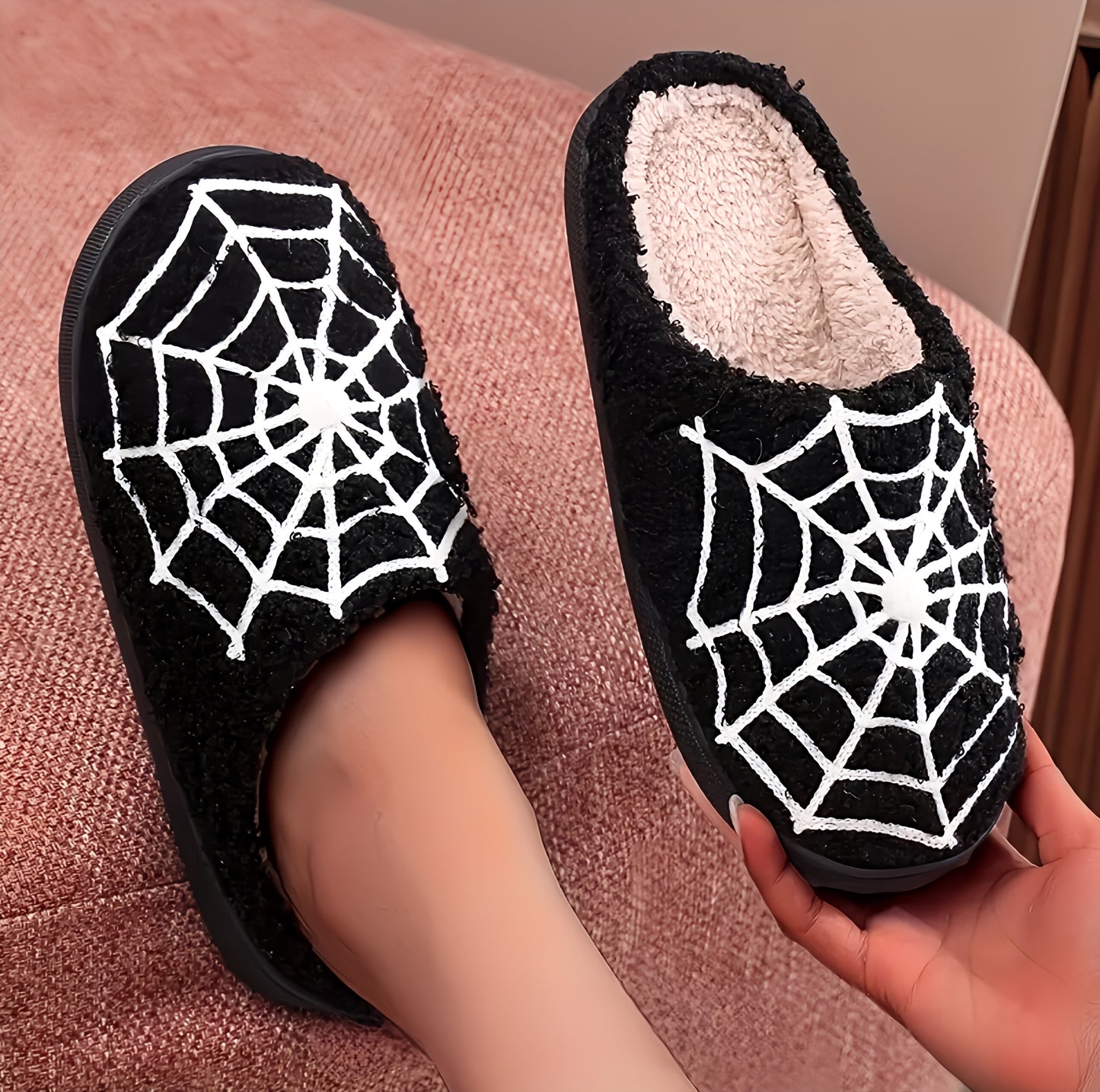 Spooky Spiderweb Slippers