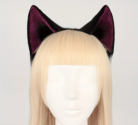 Exquisite Black/Purple Cat Ear Hair Clips