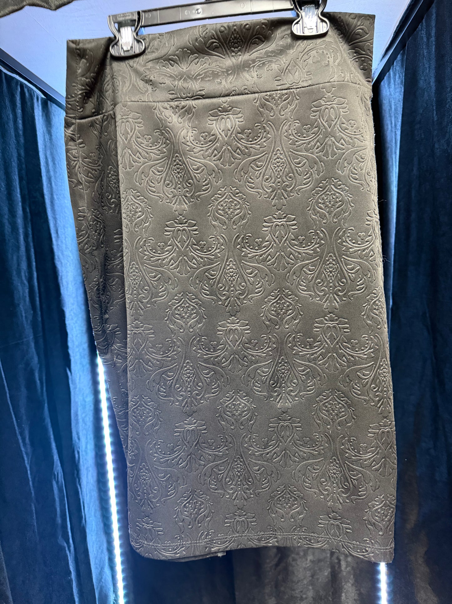 ABN- Goth Black Embossed Pencil Skirt- Med